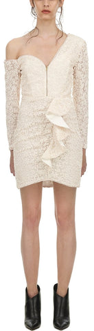 Sequin Embellished Ruffle Mini Dress