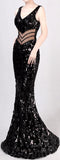 Embellished Sleeveless Gown - Gold or Black