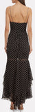 Polka Dot Ruched Maxi Dress
