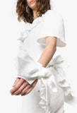 Bow Embellished Ruffle Sash Mini Dress