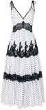 Spotted Lace Detail Flared Dress