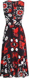 Printed Pleated Midi Dress