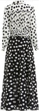 Polka Dot Printed Tie-Waist Shirt and Maxi Skirt Set