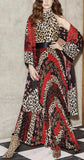 Leopard Printed Halter Pleated Dress