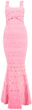 Scalloped Bandage Gown - Pink, Light Blue or Black