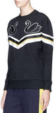 Swan Patch Stripe Panel Sweatshirt