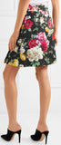 Button-Detailed Floral-Jacquard Mini Skirt