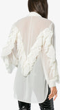 Shirt with Ruffles, White