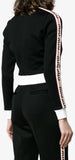 Striped Sports Jacket and Pant Set with Logo