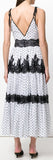 Spotted Lace Detail Flared Dress