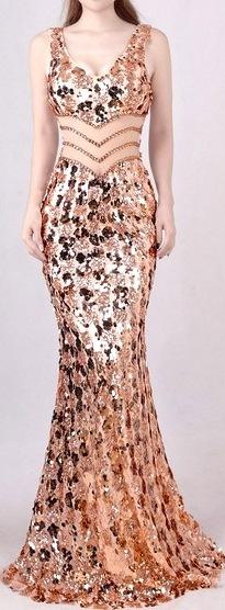 Embellished Sleeveless Gown - Gold or Black