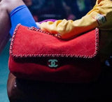 X Pharrell Inspired XXL Suede Flap Bag * LIMITED EDITION* - Yellow, Red, Blue, Green, Black