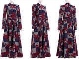 Long Single-Breasted Multi-Printed Wool Coat - DESIGNER INSPIRED FASHIONS