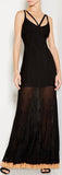 Black Bandage Pleated Maxi Dress