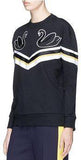 Swan Patch Stripe Panel Sweatshirt