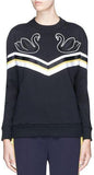 Swan Patch Stripe Panel Sweatshirt