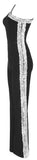 Black One-Strap Sequin-Embellished Jumpsuit
