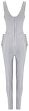 Lace-Up Stretch Jumpsuit