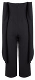 Black Off-the-Shoulder Long-Sleeve Jumpsuit