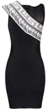 Paneled Bandage Mini Dress