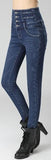 High-Waist Embellished Skinny Jeans - DESIGNER INSPIRED FASHIONS