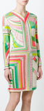 Long-Sleeved Printed Vintage Dress