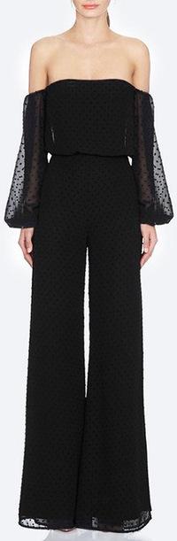 Black Off-the-Shoulder Pantsuit