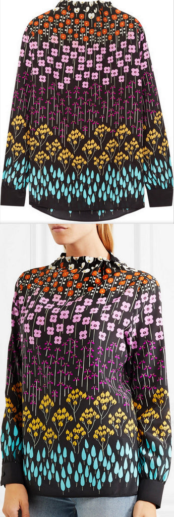 Printed Crepe de Chine Blouse
