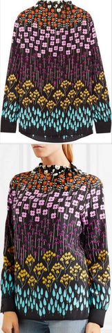 Printed Crepe de Chine Blouse