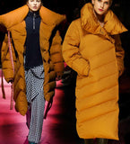 Asymmetric Paneled Duck-Down Puffer Coat - DESIGNER INSPIRED FASHIONS