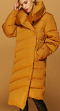 Asymmetric Paneled Duck-Down Puffer Coat - DESIGNER INSPIRED FASHIONS