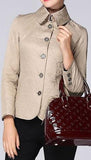 Diamond Quilted Jacket in Beige - DESIGNER INSPIRED FASHIONS