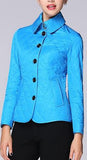 Diamond Quilted Jacket in Blue - DESIGNER INSPIRED FASHIONS