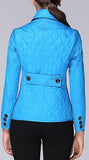 Diamond Quilted Jacket in Blue - DESIGNER INSPIRED FASHIONS
