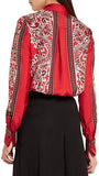 Paisley-Print Blouse, Red