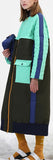 Color-Contrast Quilted Down Coat