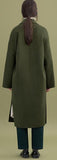 Robe-Wrap Wool Coat, Navy Blue or Army Green