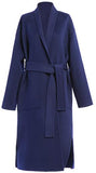 Robe-Wrap Wool Coat, Navy Blue or Army Green