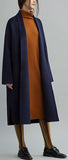 Robe-Wrap Wool Coat, Navy Blue or Army Green