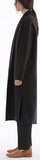 Robe-Wrap Wool Coat, Black