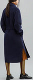 Robe-Wrap Wool Coat, Navy Blue or Army Green