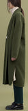 Robe-Wrap Wool Coat, Navy Blue or Army Green