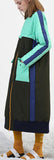 Color-Contrast Quilted Down Coat