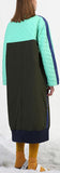 Color-Contrast Quilted Down Coat
