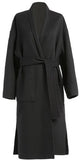 Robe-Wrap Wool Coat, Black