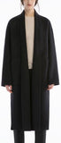 Robe-Wrap Wool Coat, Black