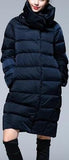 High-Collar Puffer Coat in Light Grey or Deep Blue - DESIGNER INSPIRED FASHIONS