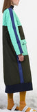 Color-Contrast Quilted Down Coat
