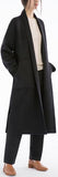 Robe-Wrap Wool Coat, Black