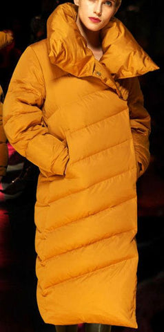 Asymmetric Paneled Duck-Down Puffer Coat - DESIGNER INSPIRED FASHIONS